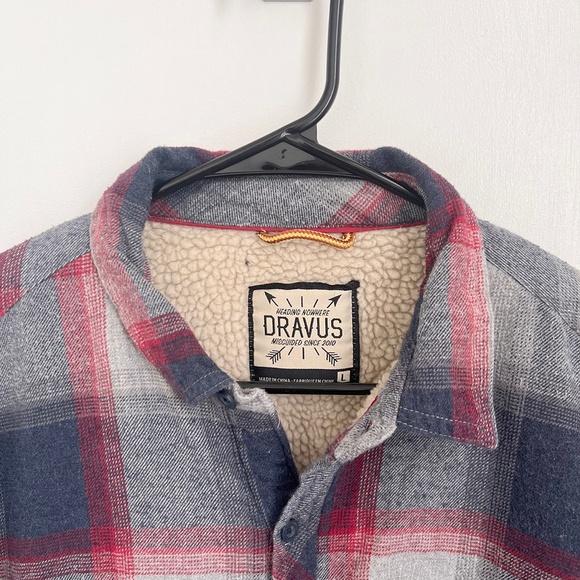 Dravus Plaid Button Down Jacket Fleece Lined Size Large - Picture 2 of 3